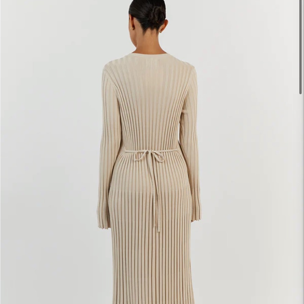 DISSH ADA STONE LONG SLEEVE MIDI DRESS - size small